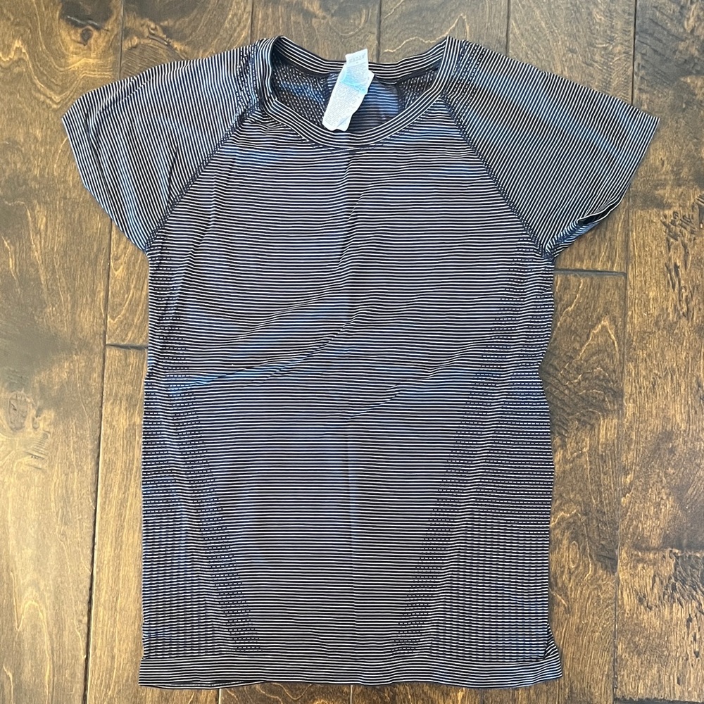 Athleta Black and White Striped Top